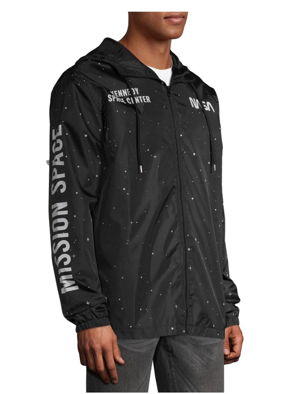 Hyper Space NASA Kennedy Space Center Hooded Windbreaker Jacket